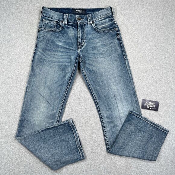 Silver Jeans Mens 30 x 32 (31 x 31) Blue Gordie Relaxed Loose Fit Straight Faded - Picture 1 of 13